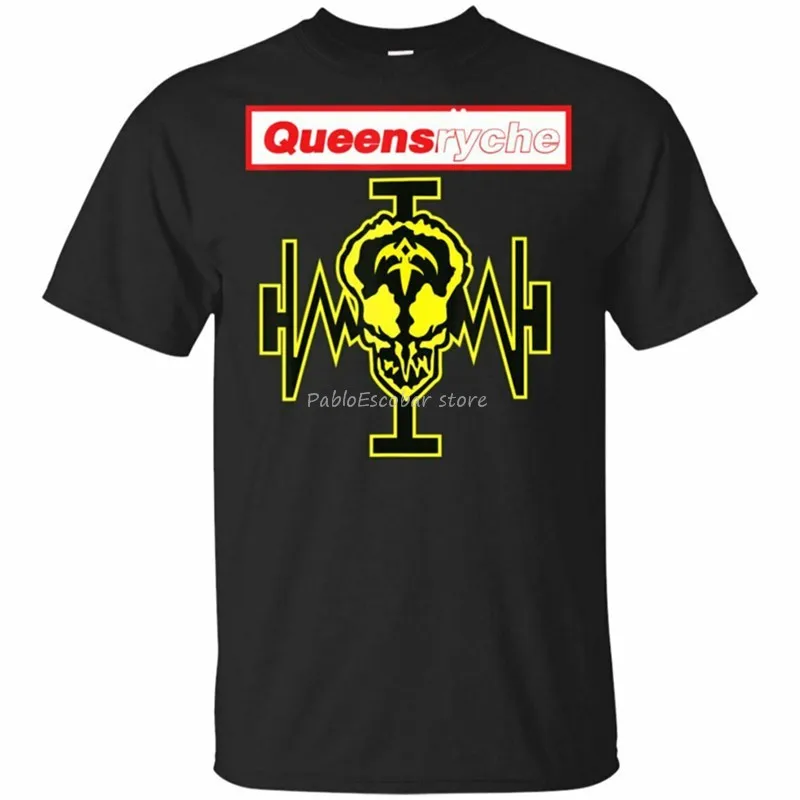 men summer t-shirt brand tops euro size Queensryche Black,  T-Shirt Full-Figured Tee Shirt