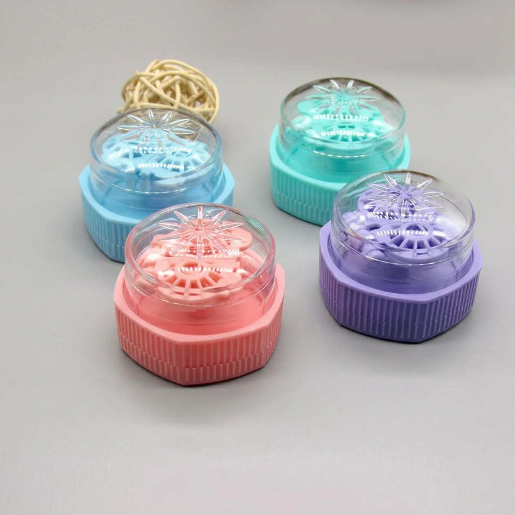 Manual Rotating Lens Cleaner Manual Contact Lens Storage Box Contact Lens Cleaner Case Colorful For Business Trips Travel