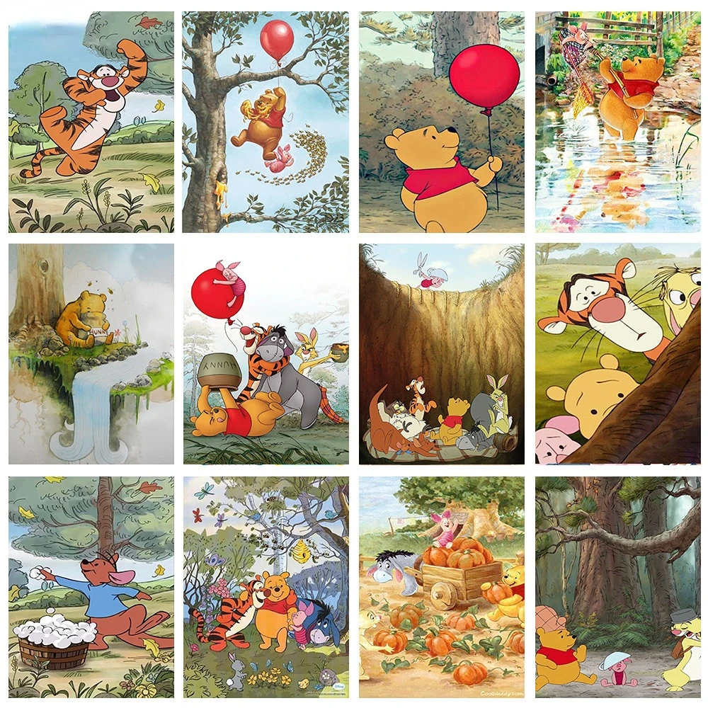 Disney cute Cartoon Tigger Diamond Painting Embroidery Kit Full Round Drill Handmade Mosaic Home Decor Gift