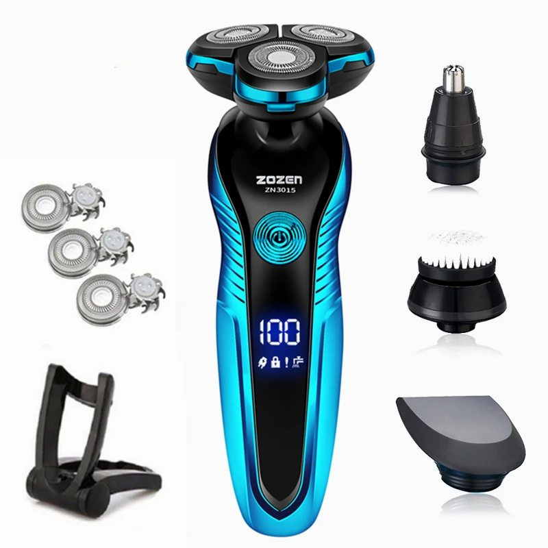 ZOZEN Electric Shaver Washable Rechargeable Electric Razor Shaving Machine for Men Beard Trimmer Wet-Dry Dual Use ZN3015