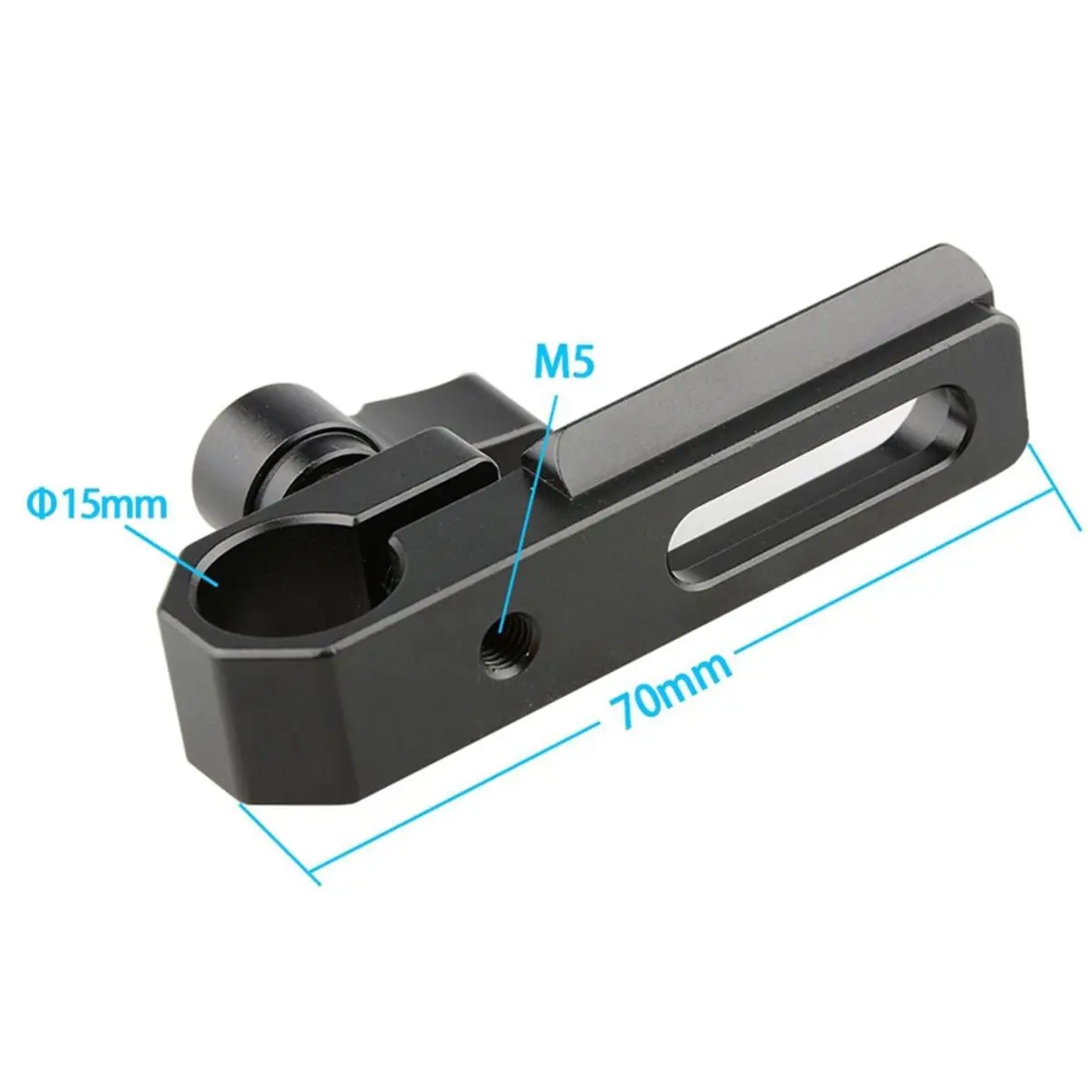 Camera Single 15mm Rod Clamp with NATO Safety Rail &1/4