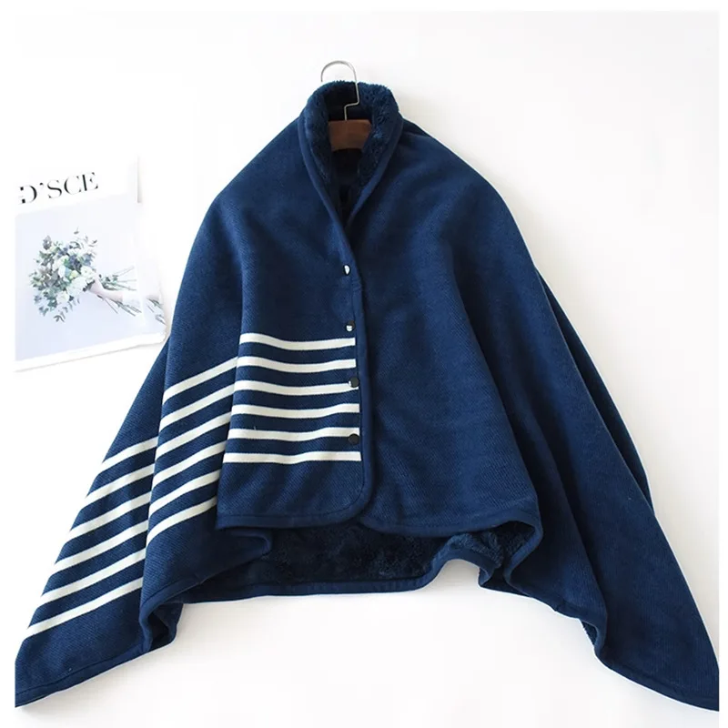 2-in-1 A-Class Thermal Blanket Scarf | Double-Layer Office Nap Throw | Thickened Compact Comforter for Home & Travel