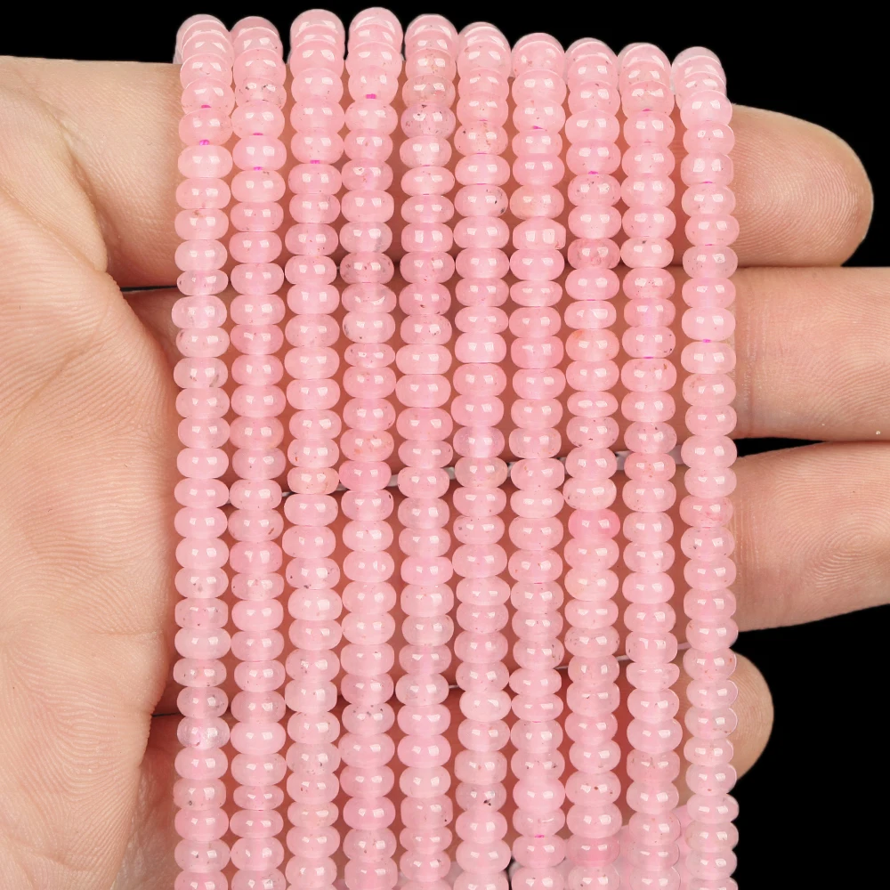 4x2mm Natural Rose Quartz Angelite Abacus Rondelle Loose Beads for Jewelry Making DIY Bracelets Handmade Accessories 15inches