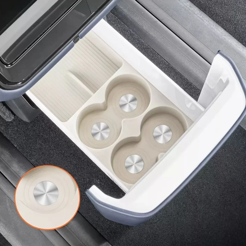 Fit for Zeekr 9X 2025 2026 Car Refrigerator Silicone Pad Middle Row Cup Holder Anti Slip Fixed Storage Box Car Interior Supplies