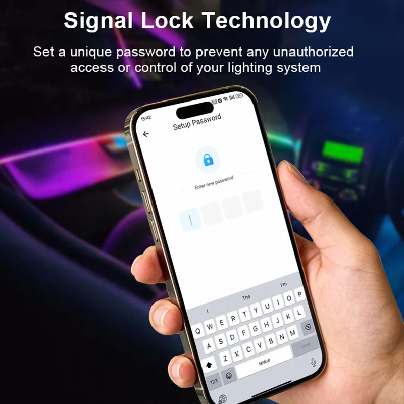Factory Custom Ambient Lighting Easy Install Symphony Universal Car Interior RGBIC LED Ambient Strip Light Kit for Car view 6