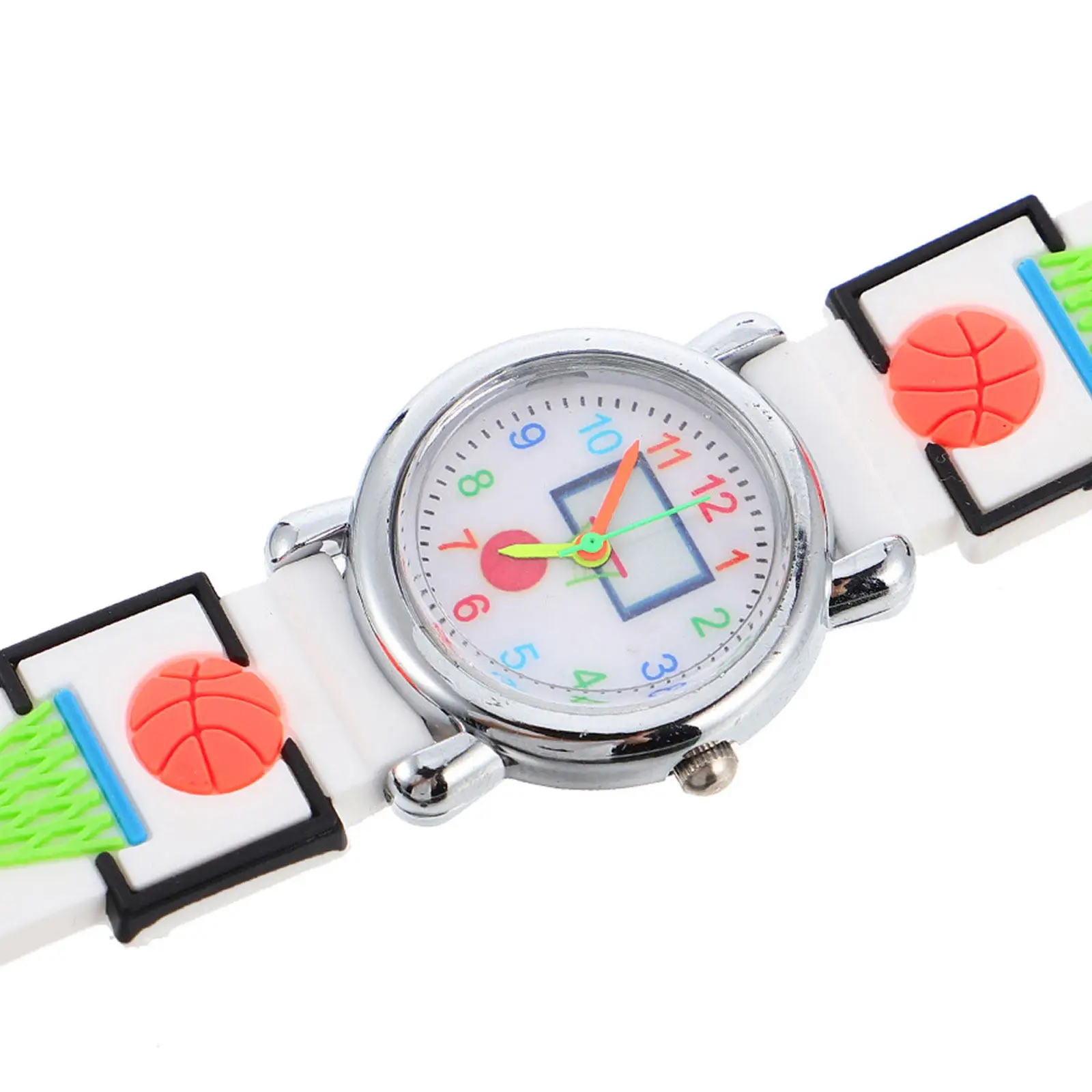 3D Kids Watch Basketball Pattern Cartoon Comfortable for Children Reading Time Casual Sports Wristwatch