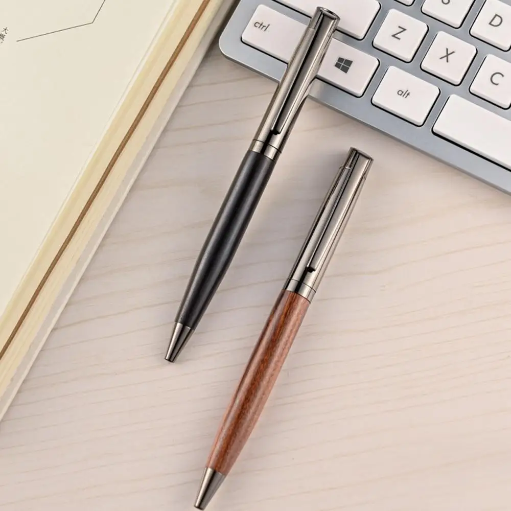 

Wood Premium Metal Ballpoint Pen With Case Black Ink Office Business Writing Ballpoint Pen School Student Stationery Gifts