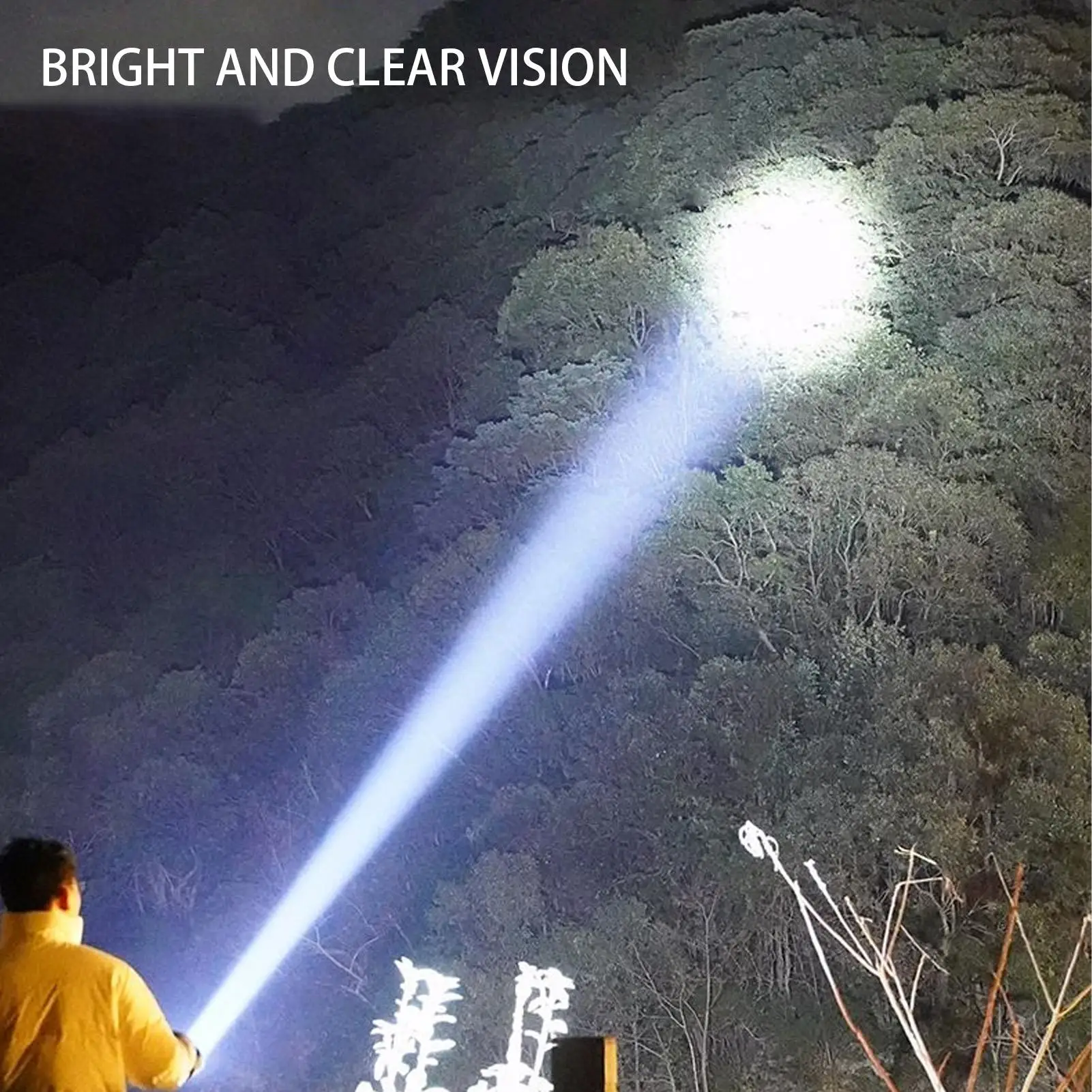 

1Pcs Portable Flashlight Super Bright USB Rechargeable LED Flat Magnet Torch with LCD screen Emergency Light for Camping Hiking