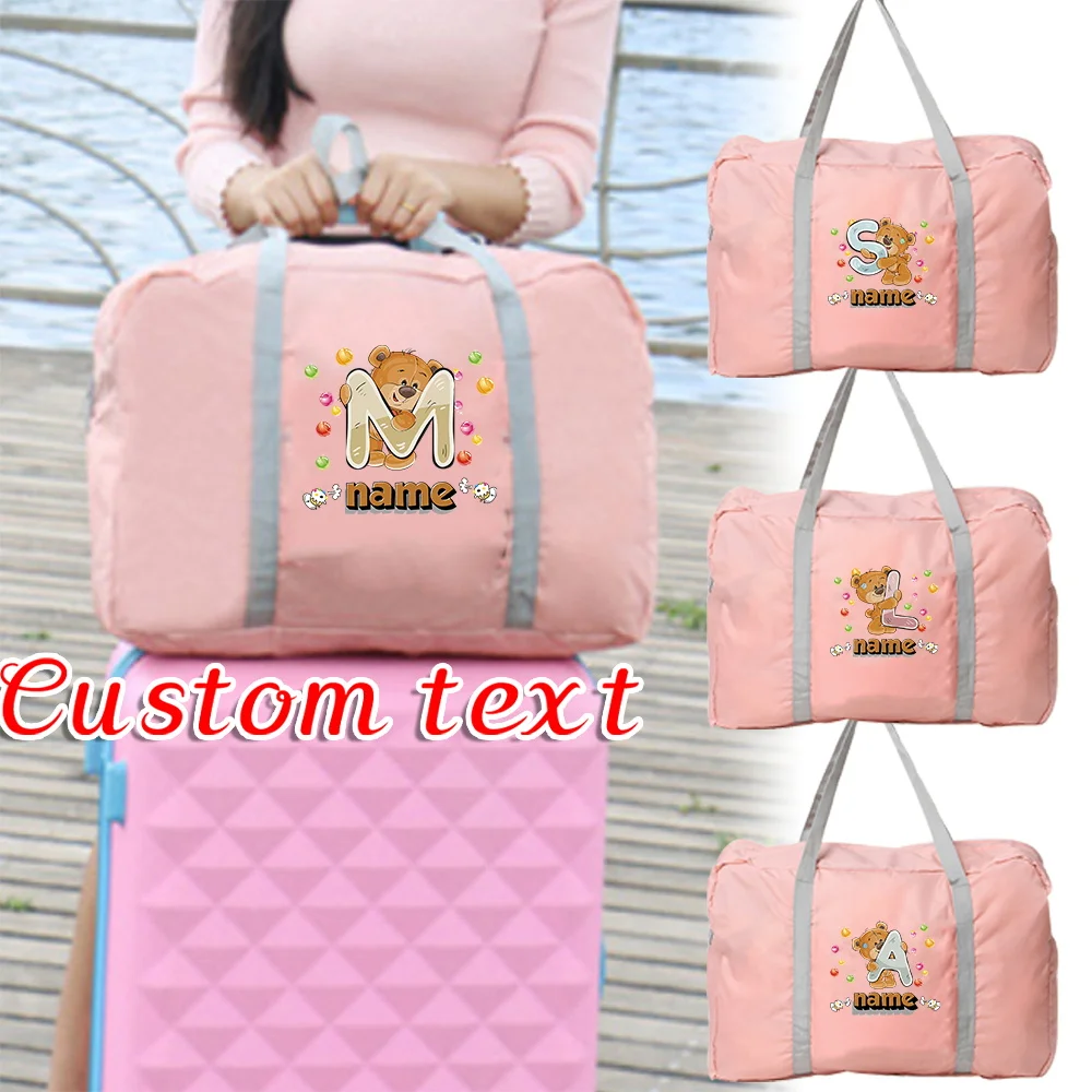 

Personalized Customization Name Foldable Travel Bag Storage Bag Clothing Storage Bag Luggage Women's Handbag