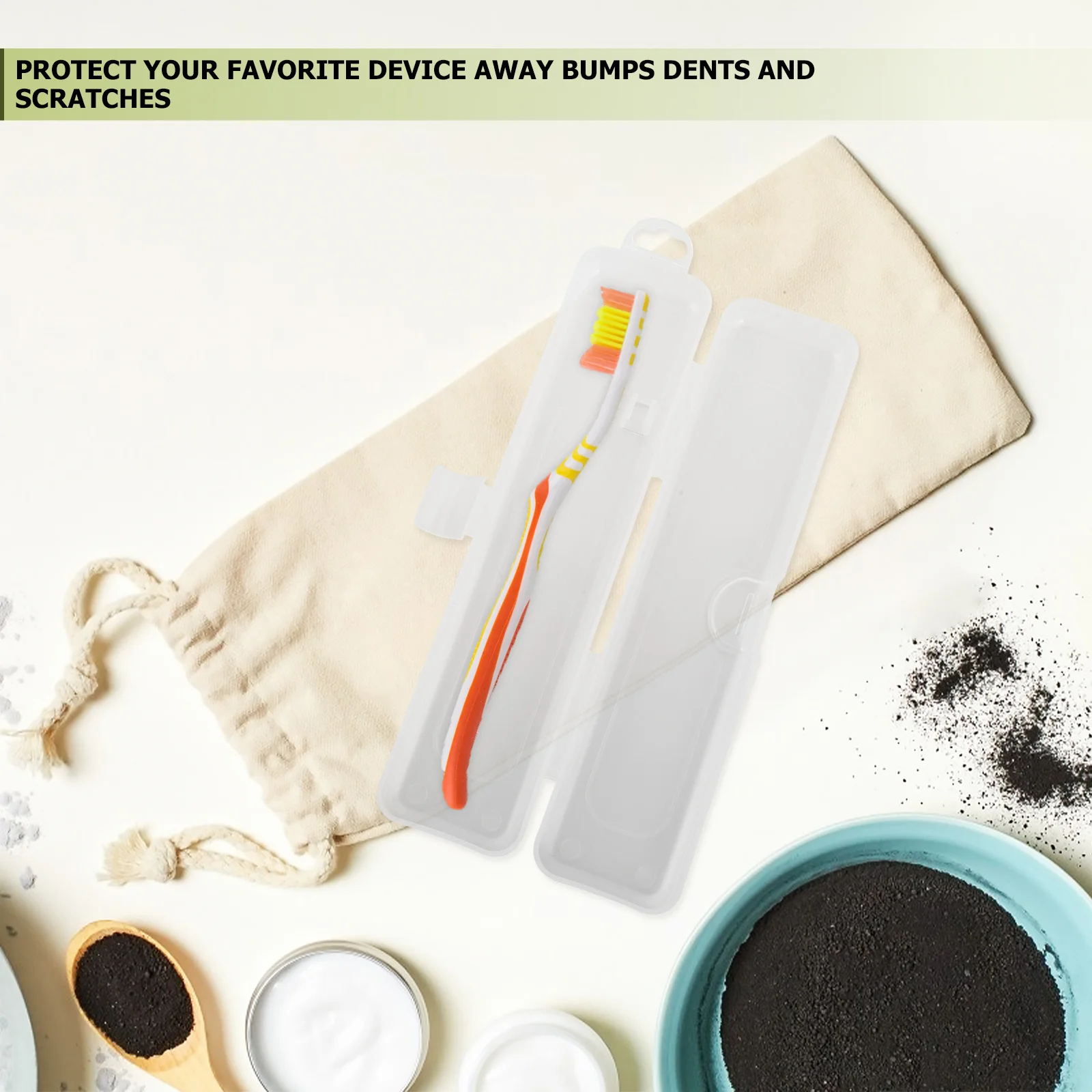 5 pçs caixa de talheres de plástico portátil casos de escova de dentes de viagem suportes capas protetoras compactas para uso ao ar livre