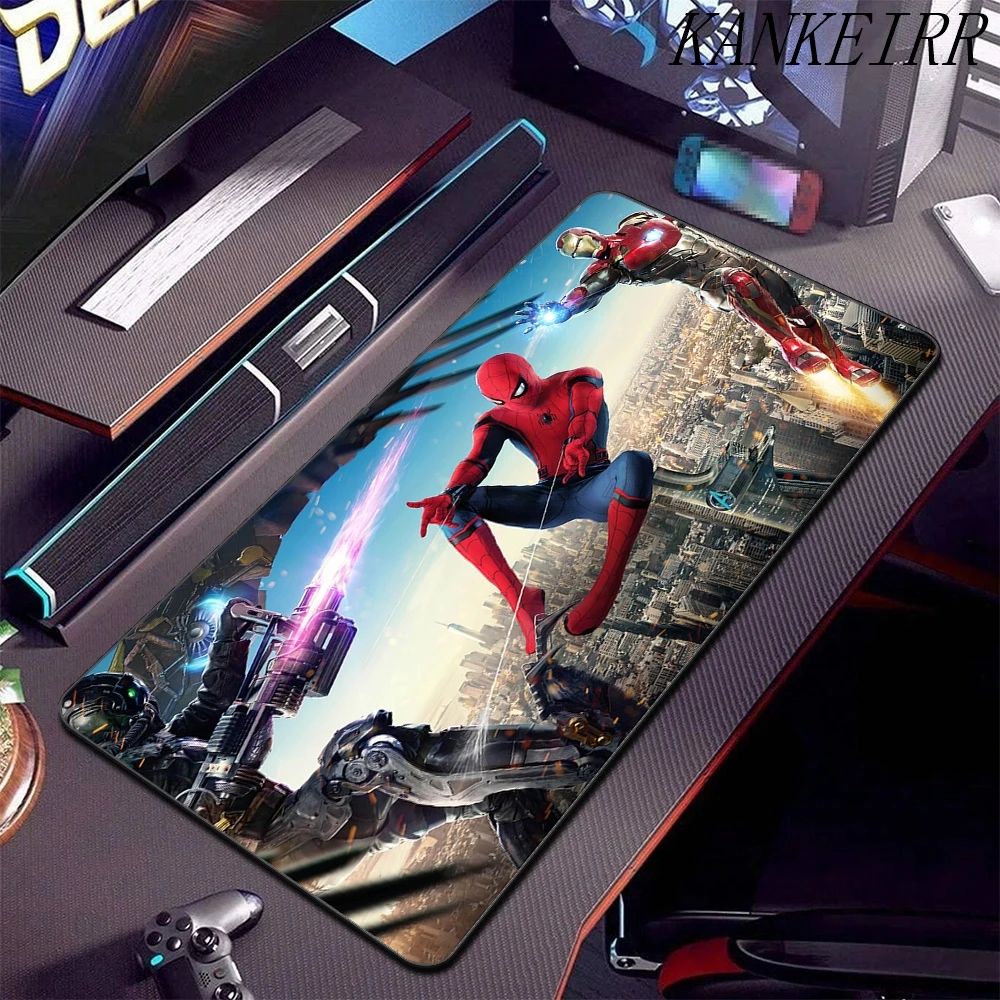 Marvel homem-aranha mouse pad portátil hd anime xxl teclado gamer gabinete mousepad pc acessórios de jogos tapete de mesa de borracha