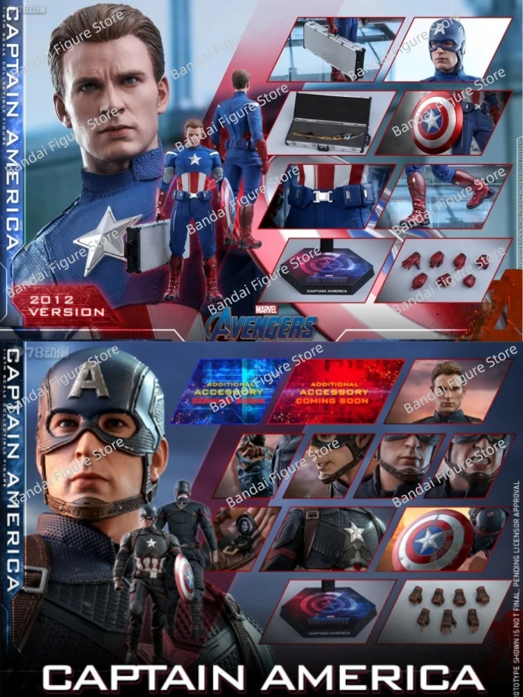 

HOTTOYS HT MMS563 2012 Version MMS536 1/6 Captain America Marvel Avengers Endgame Brave Man 12" Full Set Soldier Model Dolls