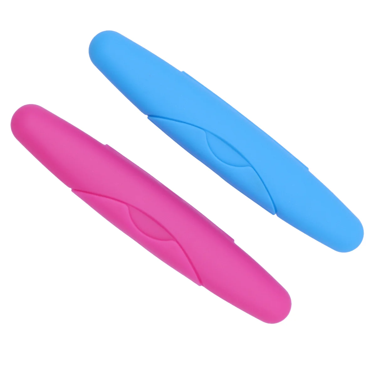 

2pcs Portable Toothbrush Storage Protective Carrying Case Box for Traveling Use (Blue + Rose Red) toothbrush box