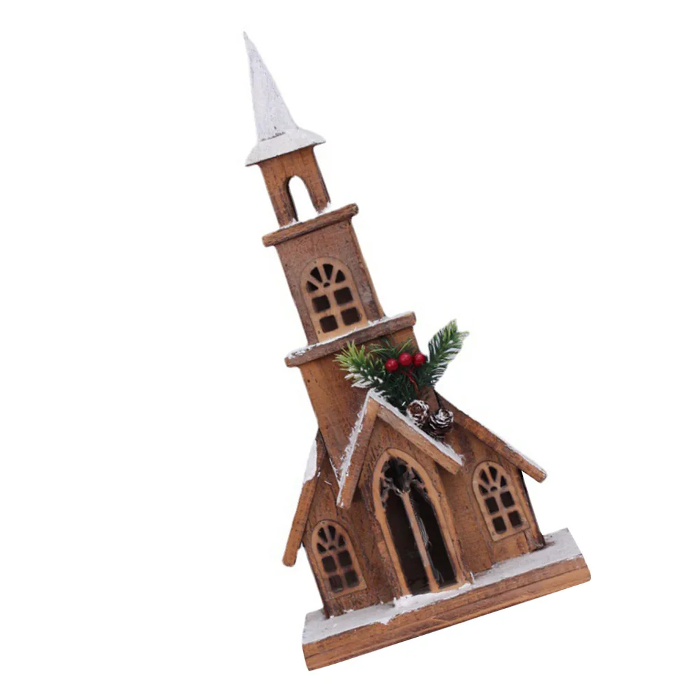 

Led Wooden Luminous Craft Home Desktop Party Decor Christmas Luminous House Chic Festival Gift Unique Xmas Adorn Led Light House