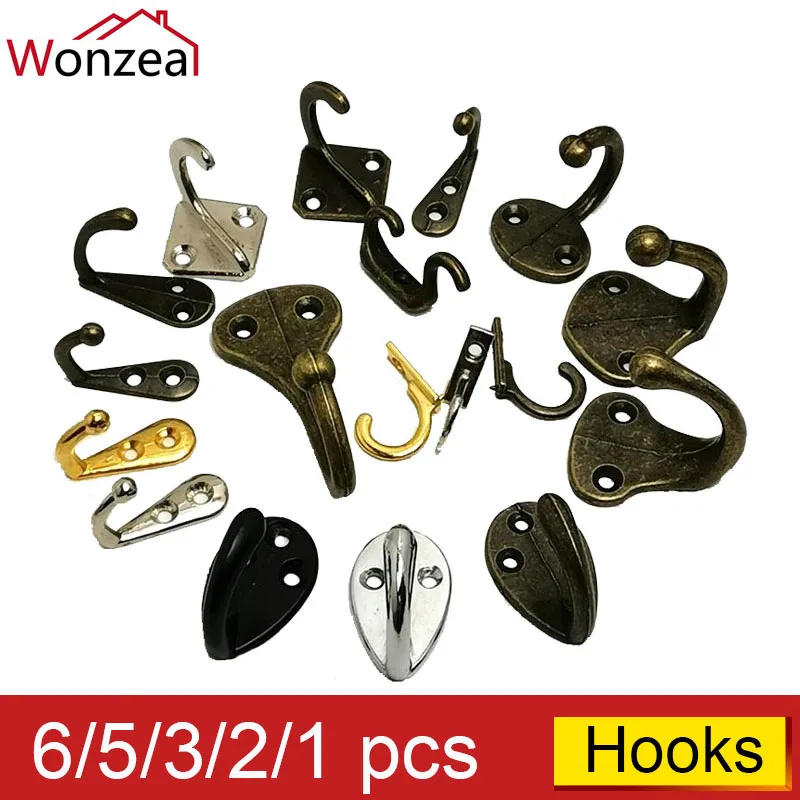 Antique Hooks Small Wall Hanger Lock For Wooden Jewelry Box Furniture Fittings Hardware Coat Hook