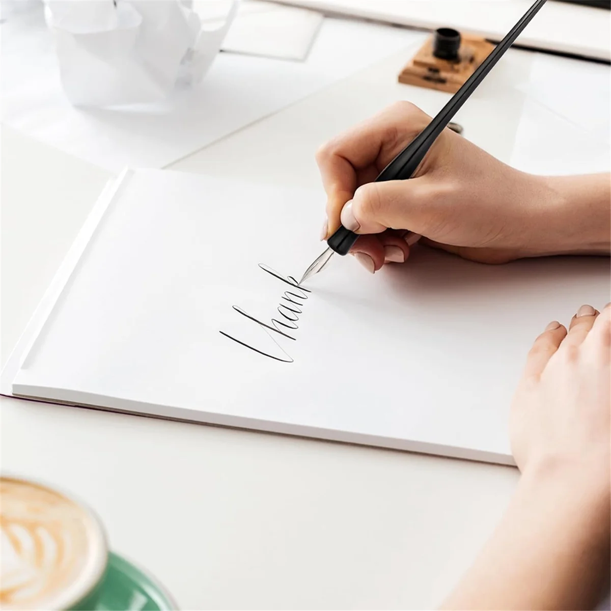Drawing Pen Holder 10PCS Oblique Calligraphy Dip Pen Set Comic Pen Nib Set Fluid Writer Pen 2-In-1 Drawing Pen Holder with 8 Pie