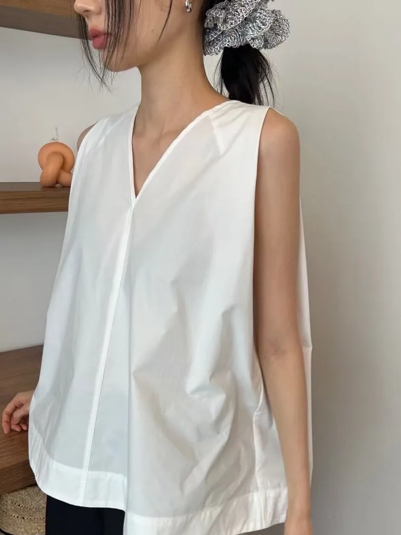 

Chic Casual Bal Strap Vest irt Women's Loose Pure Color Top Trendy Design Spring Autumn Winter Commute Sle