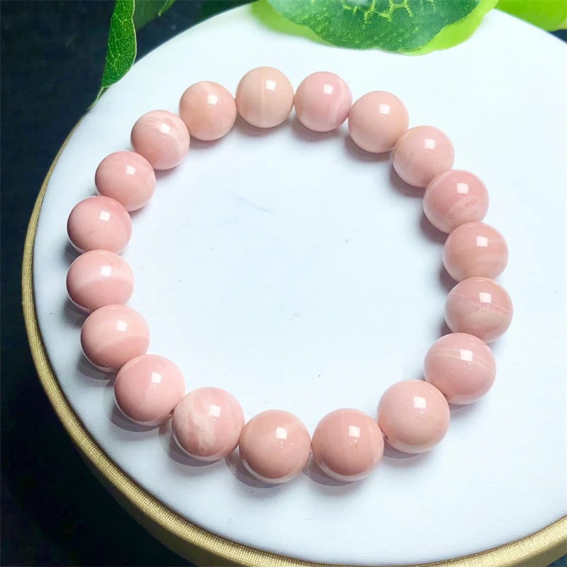 Natural Pink Opal Bracelet Handmade Round Beads Bracelets Couple Energy Yoga Bracelet Men Women Jewelry 1pcs 10/12/13MM