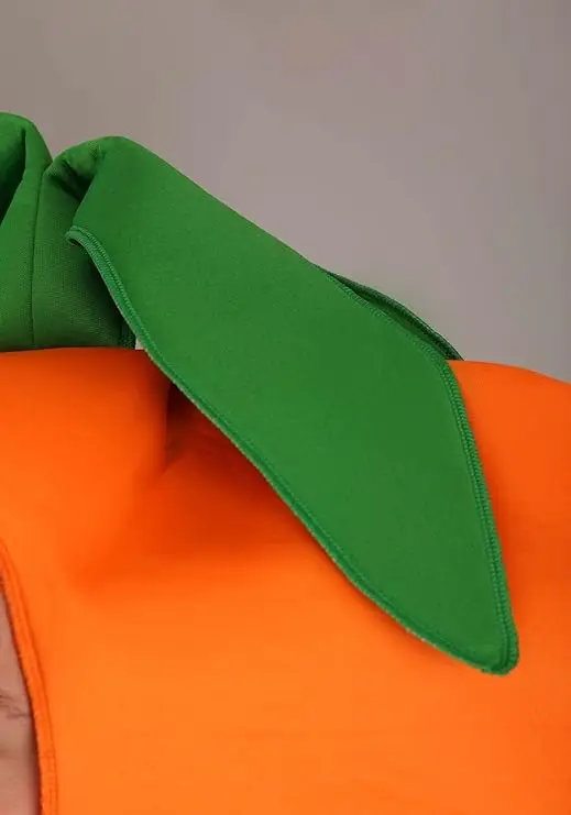 Men\'s Adult Carrot Costume Orange Vegetables and Food Outfits for Halloween Cosplay Funny Dres Up Set