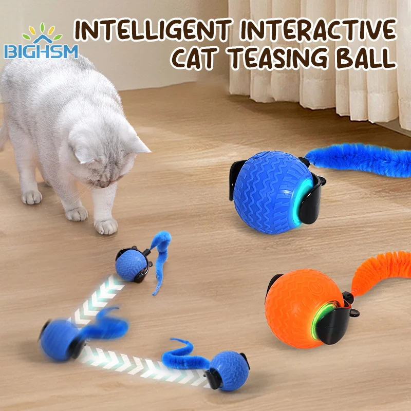 Interactive Cat Toys Ball Auto Electric Rolling Balls Toy For Kitty Pet Smart Automatic Teaser USB Rechargeable Cat Toy