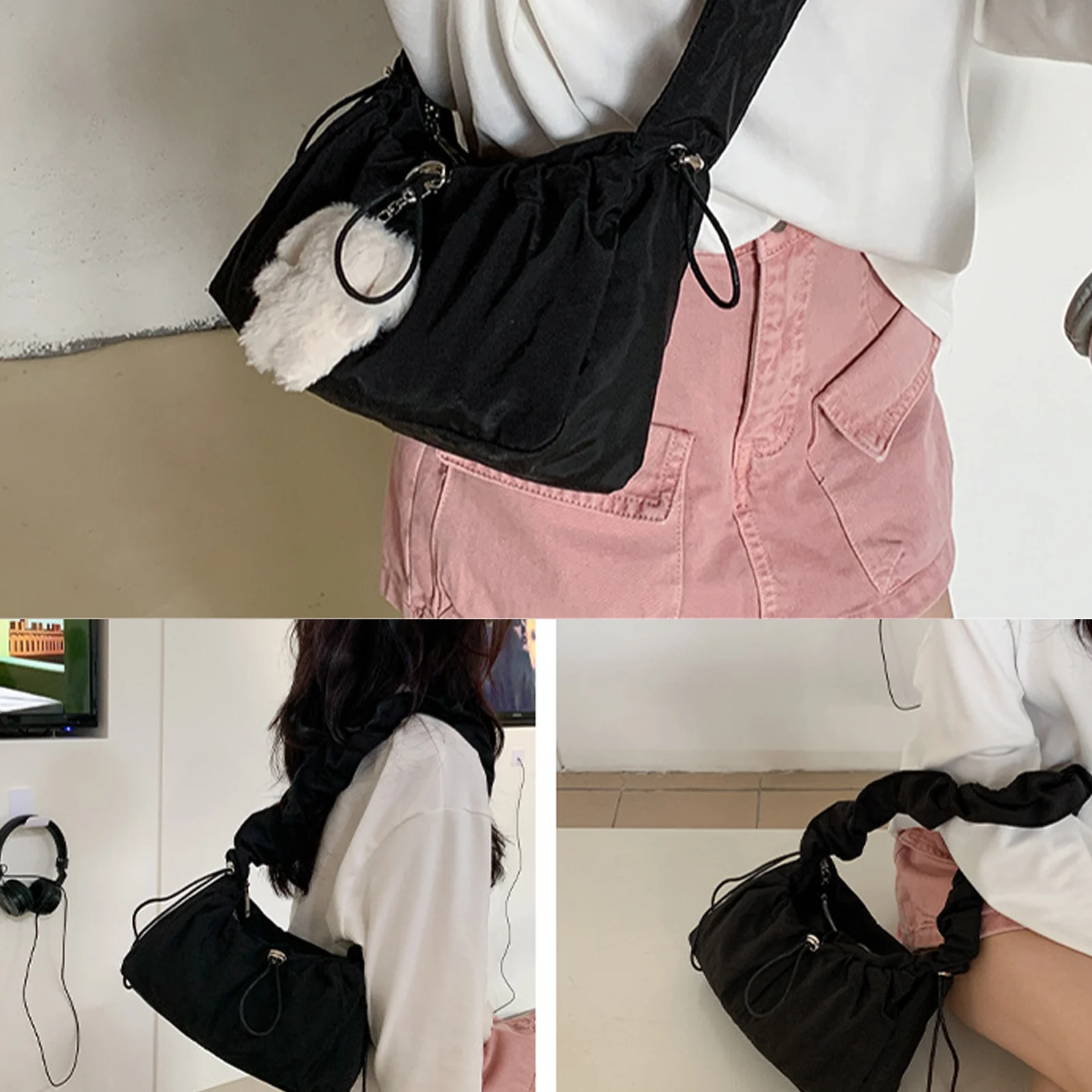 Simple Fashion Foldable Shoulder Bag Vintage Casual Designer Underarm Crossbody Bag Women 2024 New Luxury High Quality Handbags