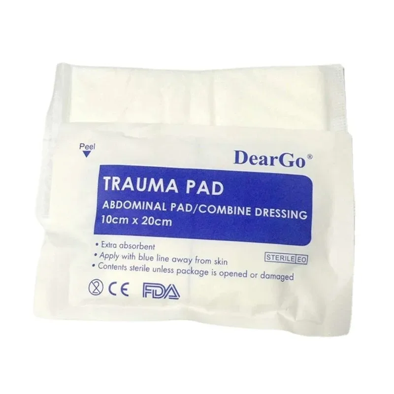 1 Pc ABD Combined Dressing Trauma Pad Medical Sterile Surgical Wound Haemostatic Stop Bleeding Abdominal Pad 10x20cm