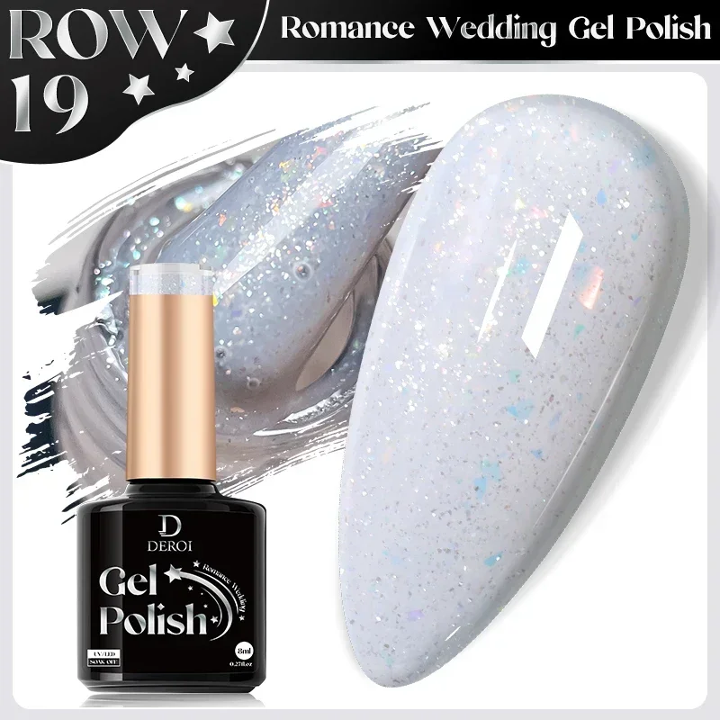 8ml natural branco gel unha polonês glitter semi permanente nude rosa lantejoulas brilhante auroral base de borracha embeber fora manicure arte do prego