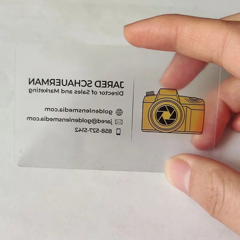 85x54mm Free Design Matte Face PVC Plastic Transparent Business Card Printing for Hair Beauty Fashion Baby Care Shop