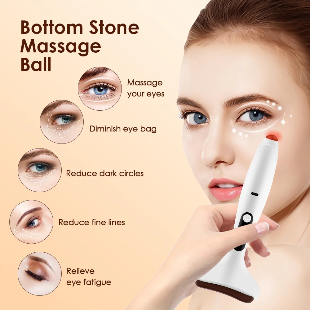 ビアンストーン温湿布アイマッサージャー 9 レベル加熱振動スクレーピングボード抗しわ首フェイスリフティングカシャマッサージツール