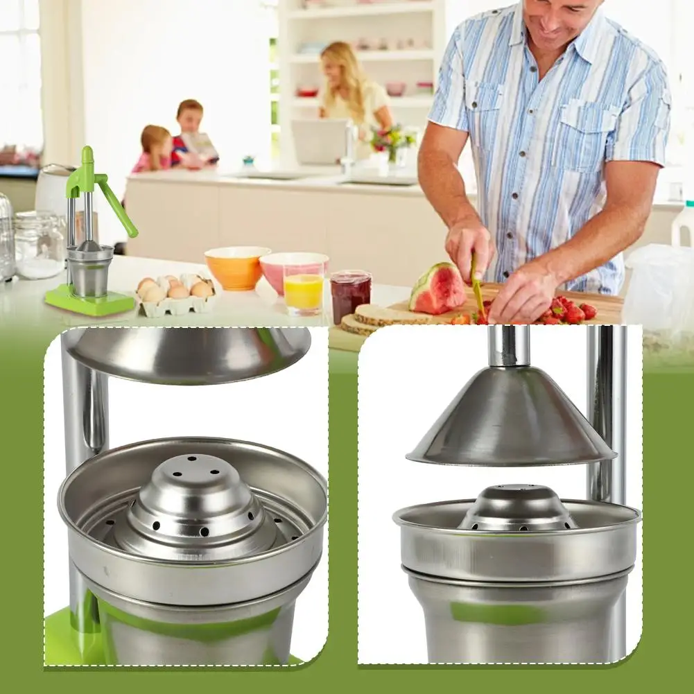 Stainless Steel Manual Fruit Juicer SafetyHealth No Deformation No Rust Manual Juicer Oranges Lemons Grapefruits Portable Juicer