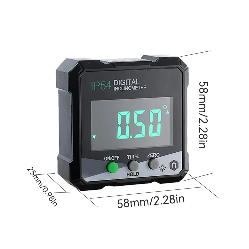 Angle gauge, digital LCD screen, four-sided magnetic force, strong magnetic adsorption, precise measurement, easy to carry