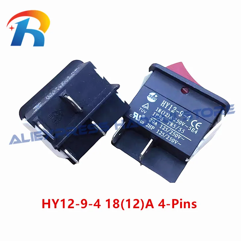 1Pcs KEDU HY12-9-3 -4 -5 HY12 Push Button On Off On Rocker Switch Pushbutton Switches for Electric Power Tools 20A 18(12)A 250V