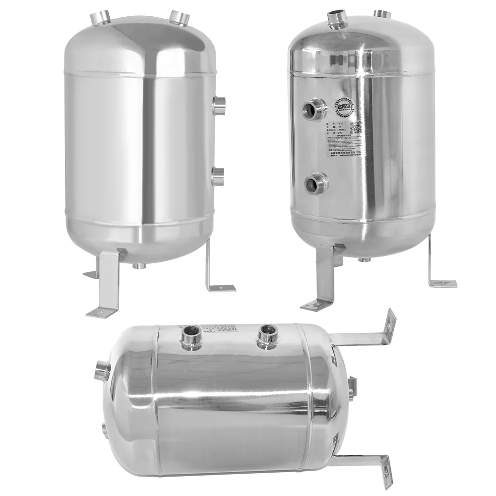 10L 304 Stainless Steel Small Vertical Air Compression Tank Air Storage