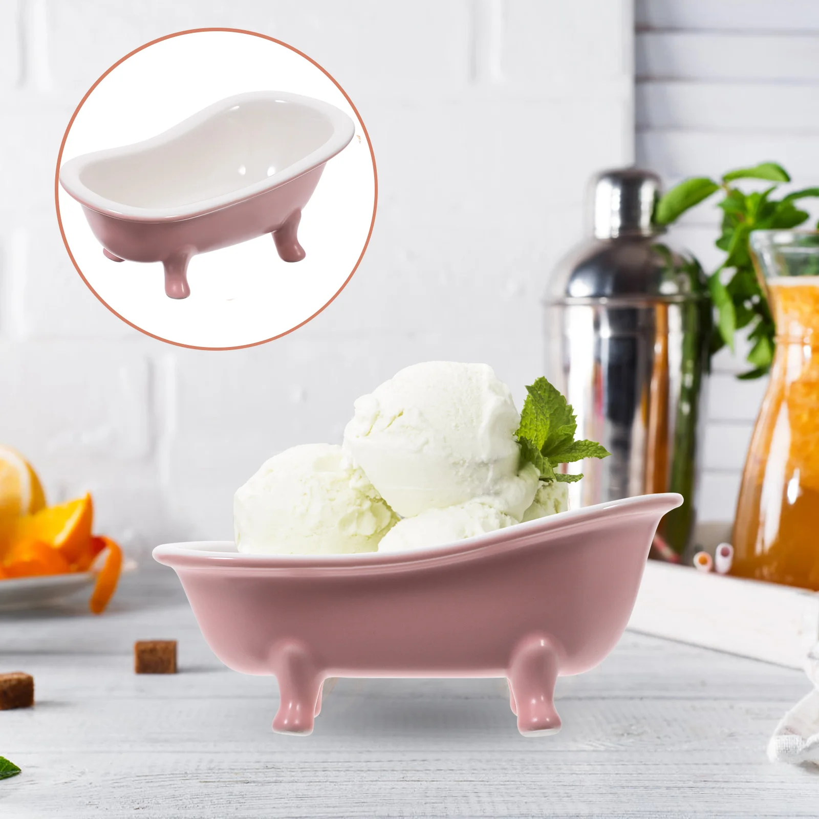 

Dessert Bowl Bathtub Shape Ceramic Household Fruit Snack Multi-purpose Ceramics