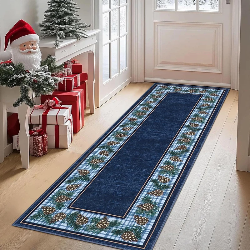 Hallway Carpet Runner Rug Corridor Long Carpets Machine Washable Non-Slip Floor Mat Christmas-themed Specialty Home Decor Rugs