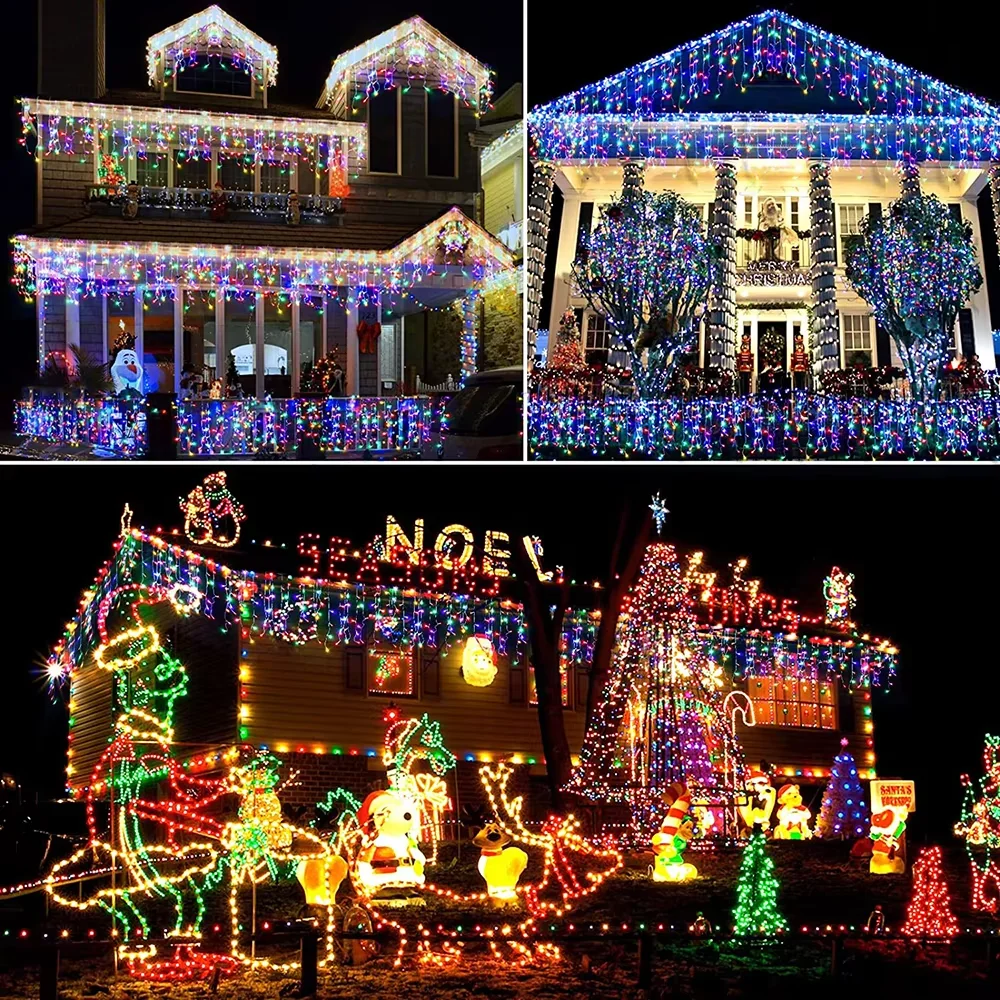 3.5M/7.5M Solar led colorful string lights Outdoor eaves decorative string lights Garden Party Courtyard Christmas decoration