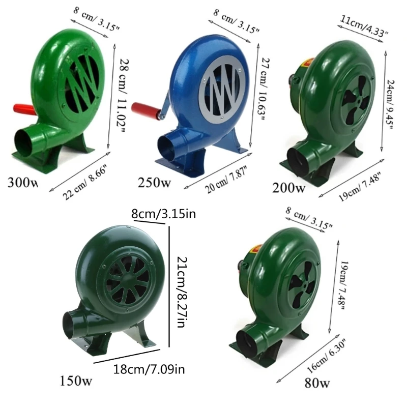 Air Blower with Manual Handle Speed Control for Outdoor Barbecue Camping Hiking