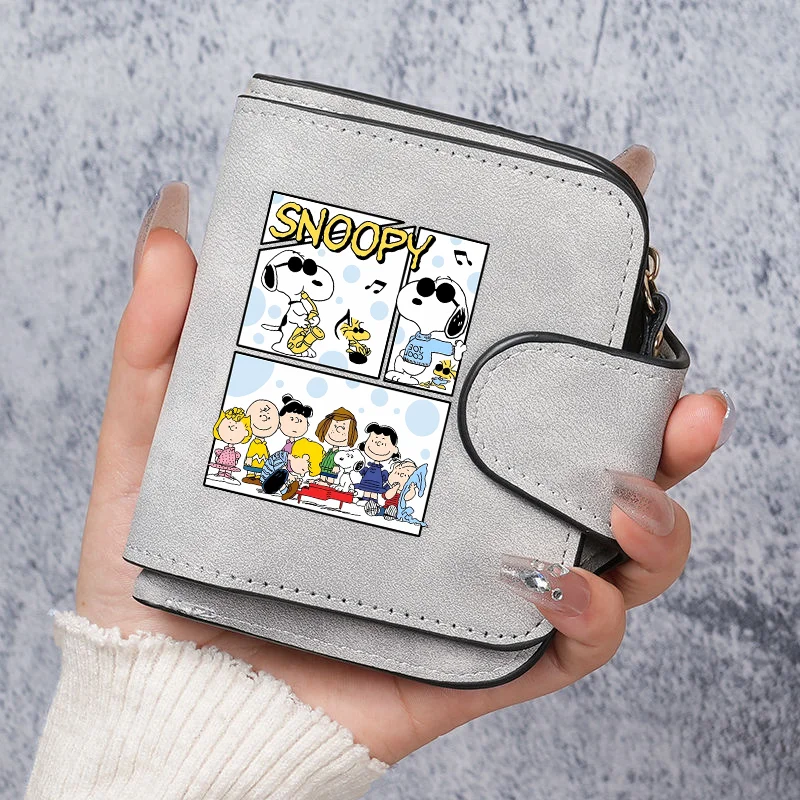 Snoopy Women Purse Cute Wallets Hot Cartoon Anime Graphic Print Fashion Wallets Multilayer Purses Portable Large Capacity Clutch