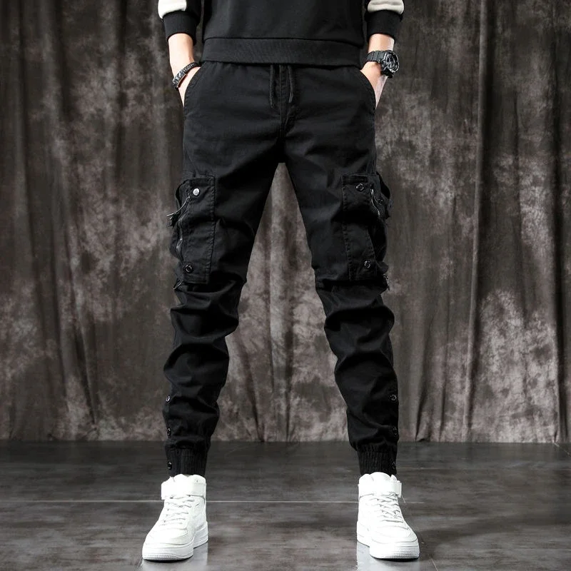 

Trousers Man Slim Autumn Cargo Pants for Men Khaki Stacked Aesthetic New In Techwear Cotton Cheap Casual Emo Loose Long Y2k