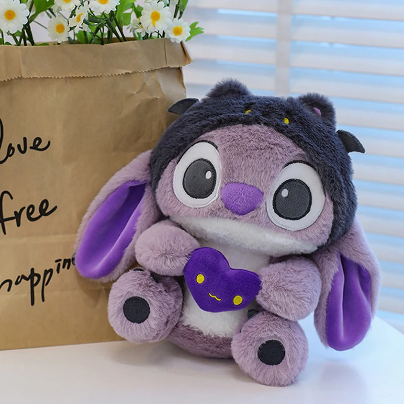 

Плюшевая игрушка Disney Stitch, 30 см, фиолетовая кукла дьявола, подушка для сна, домашний декор, подарок на день рождения/Рождество, детский подарок