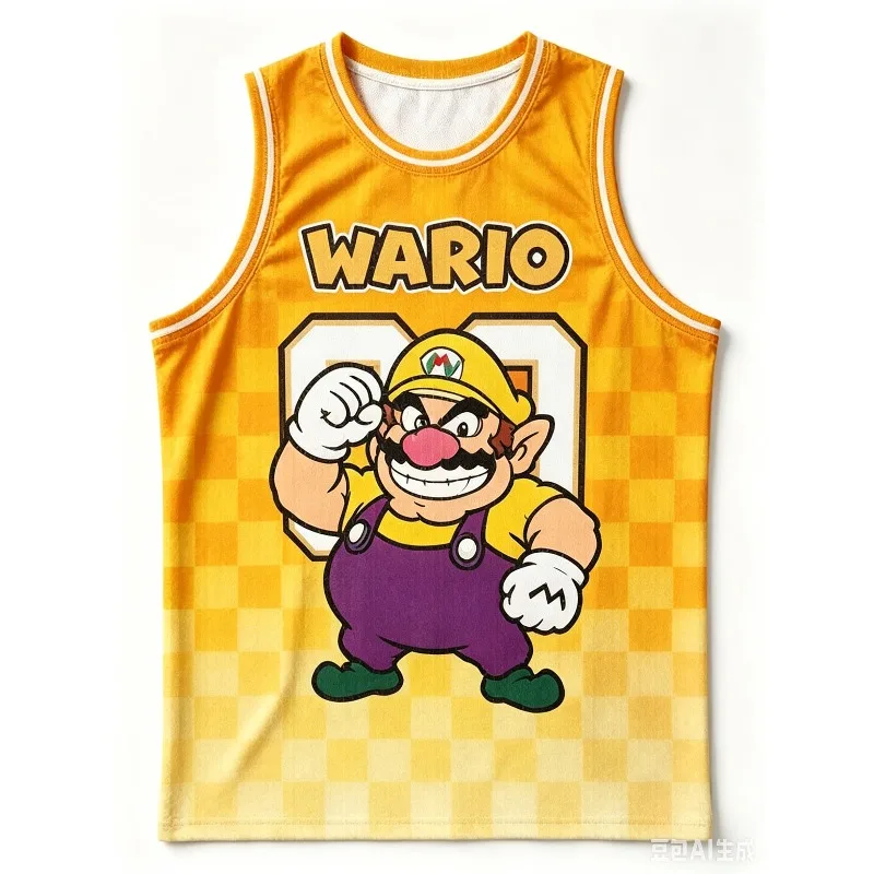 Kids Super Mario Jersey Sleeveless Tank Top Cartoon Vest Summer Sportswear Children Anime Game Print Shirt Casual Sports Uniform view 2