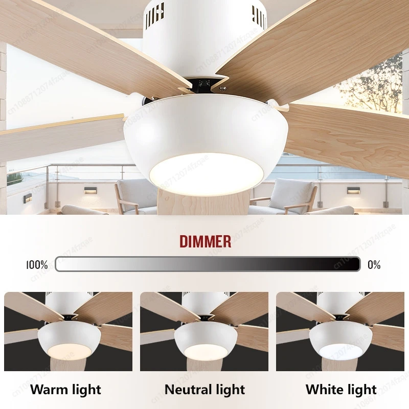 42/48 Inch 5-Blade Forward And Reverse Silent Motor Timer Remote Control With Light Fan Suitable For Dining Room And Living Room