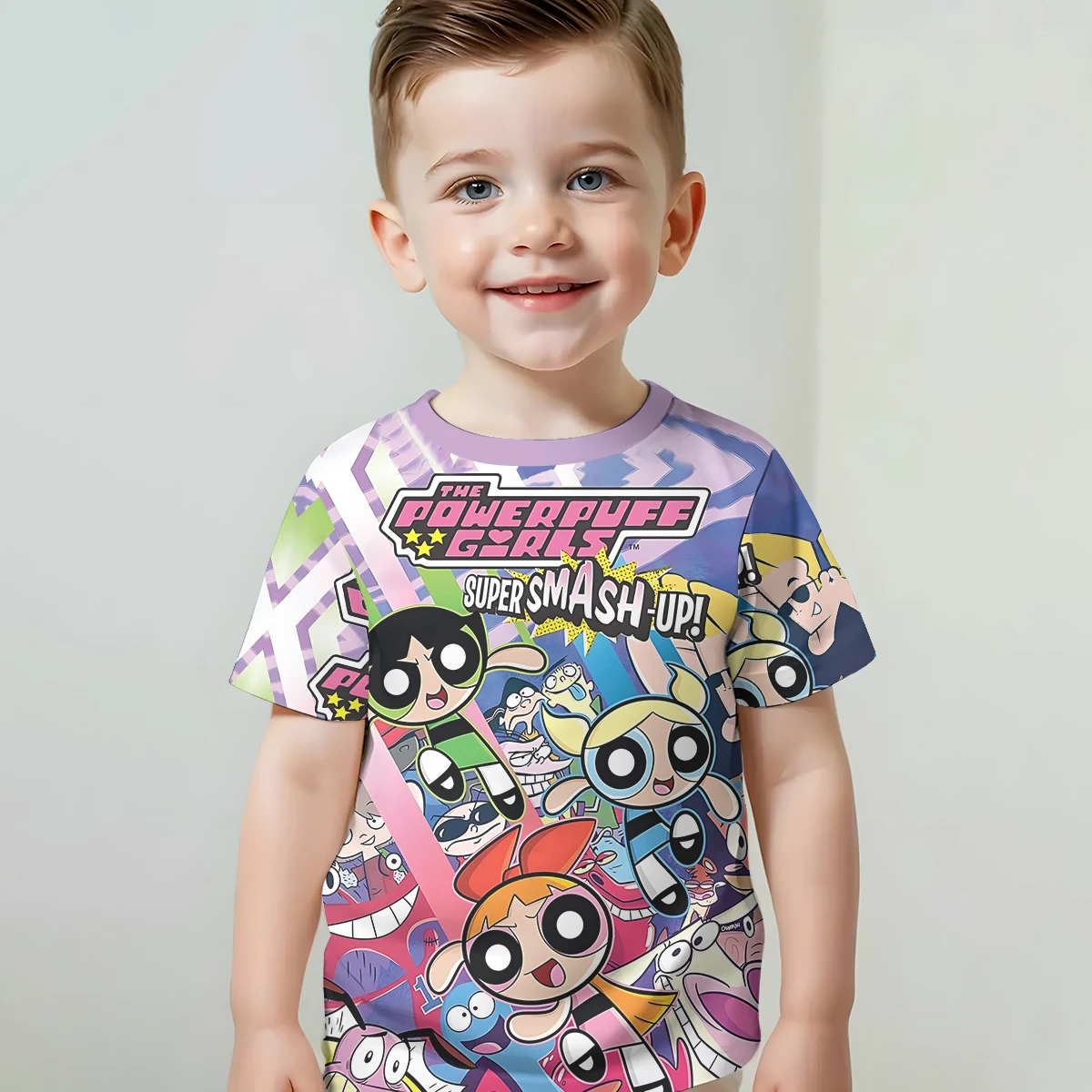 Print Baby Clothing 5 to 14 Years Male Outdoor Clothes for Girls P-PowerpuffS Children Boy Girl Child T-Shirt Top Shirts