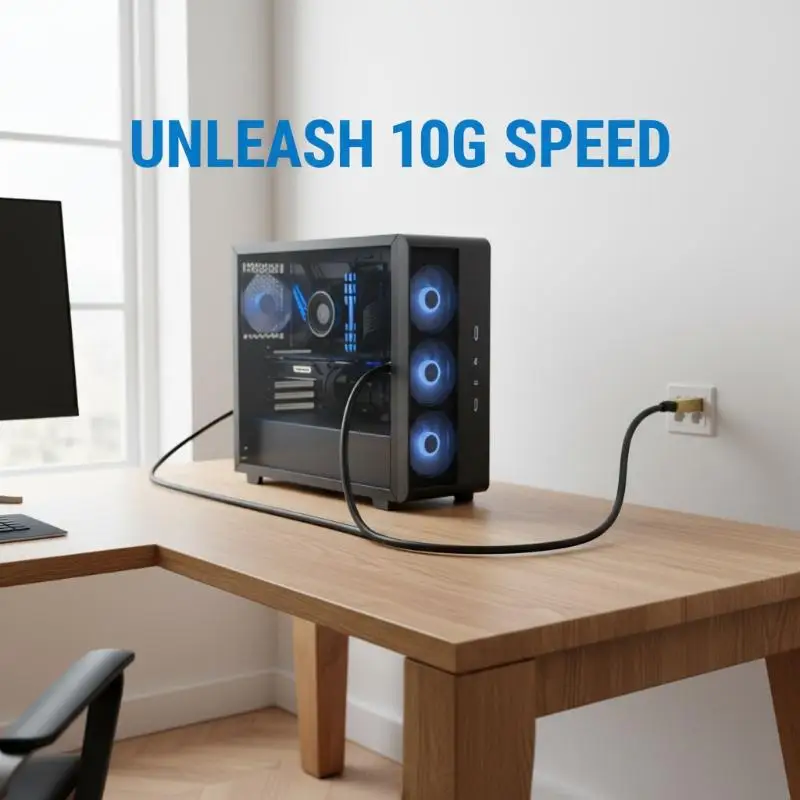 CAT 8 Ethernet Cable 40Gbps 2000MHz Flat Patch Cord Super Speed Networking for Office Server Home Devices