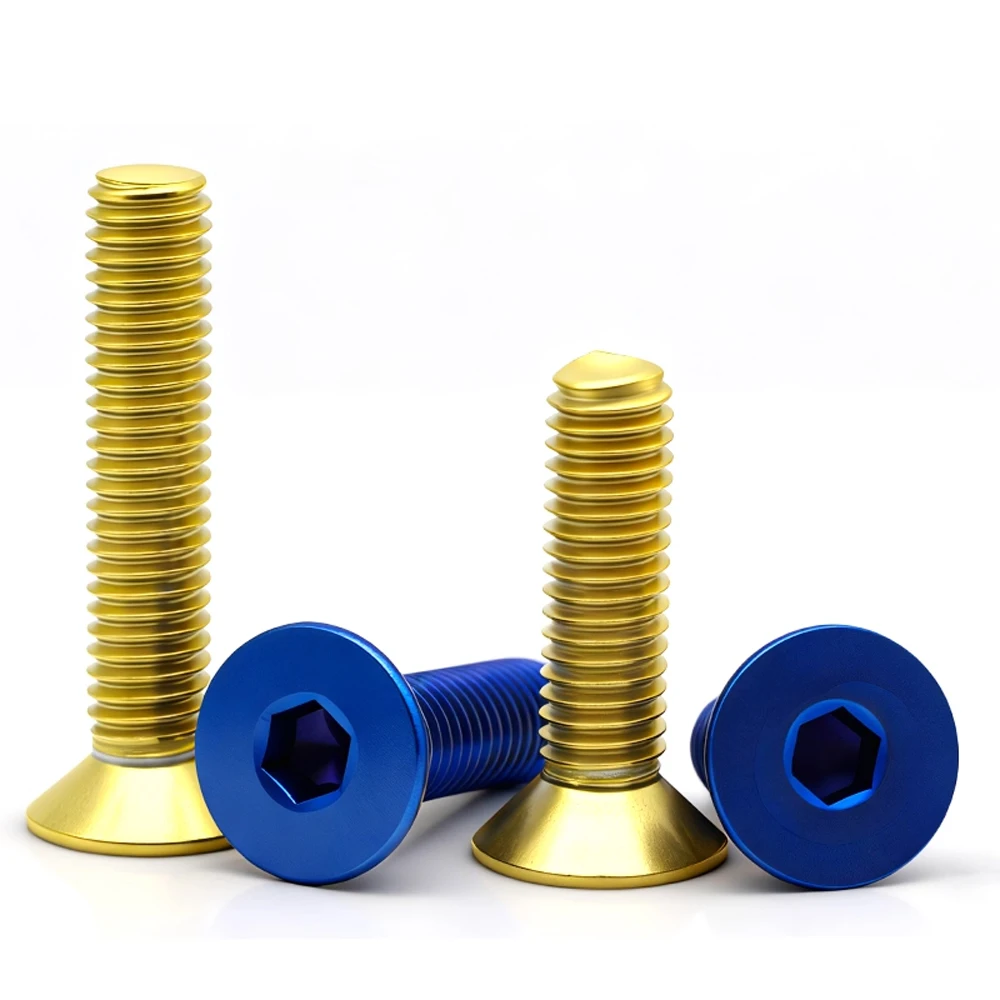 Weiyi M4 M5 M6 M8 DIN7991 SUS304 Edelstahl Senkkopfschrauben mit Innensechskant Titanblau und Goldbeschichtet Inbusschrauben – Detail 5