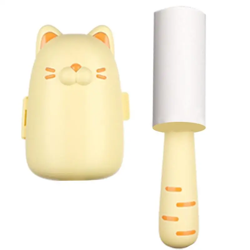 Sticky Lint Roller Reusable Interesting Cat Hair Roller Fun Cat Design Pet Hair Brush Pet Hair Roller Pet Hair Remover Tool For