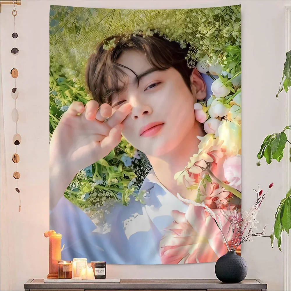 Corea Cha un Woo stampato grande arazzo da parete appeso tarocchi Hippie tappeti da parete dormitorio Art Home Decor