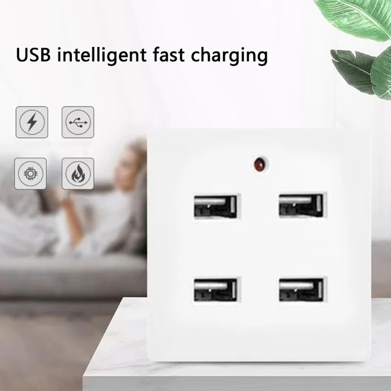 066A USB WALL Outlet 2-Port/4-Port เต้าเสียบชาร์จความเร็วสูงสำหรับแท็บเล็ตสมาร์ทโฟนและอุปกรณ์ดิจิตอลประเภท 86