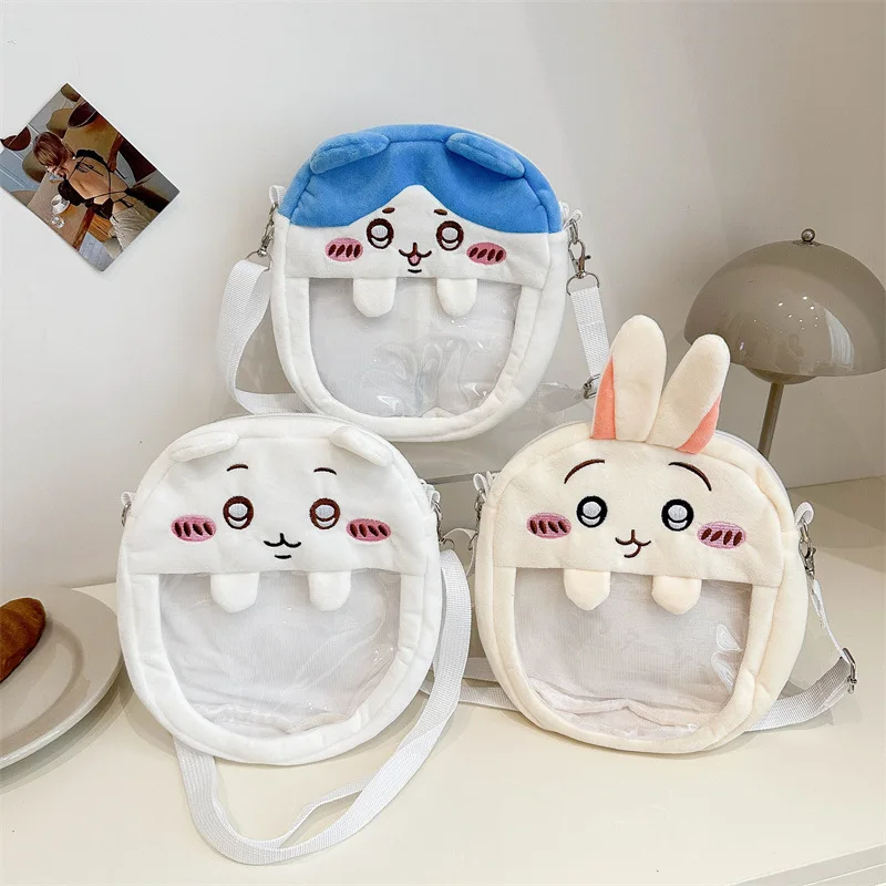 

Chiikawa Plush Ita Bag Japanese Anime Clear Crossbody Purse Kawaii Transparent Shoulder Bag Collectible Accessory Gift for Fans