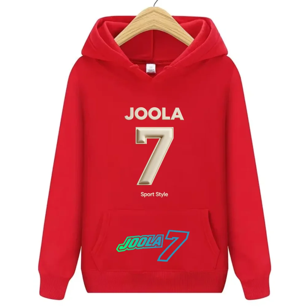 

NEW JOOLA 7 Print Red Hoodie Unisex Casual Sport Style Long Sleeve Pullover Sweatshirt Streetwear